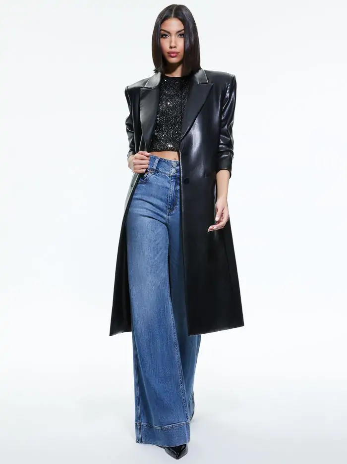 FIERRO VEGAN LEATHER LONG BLAZER